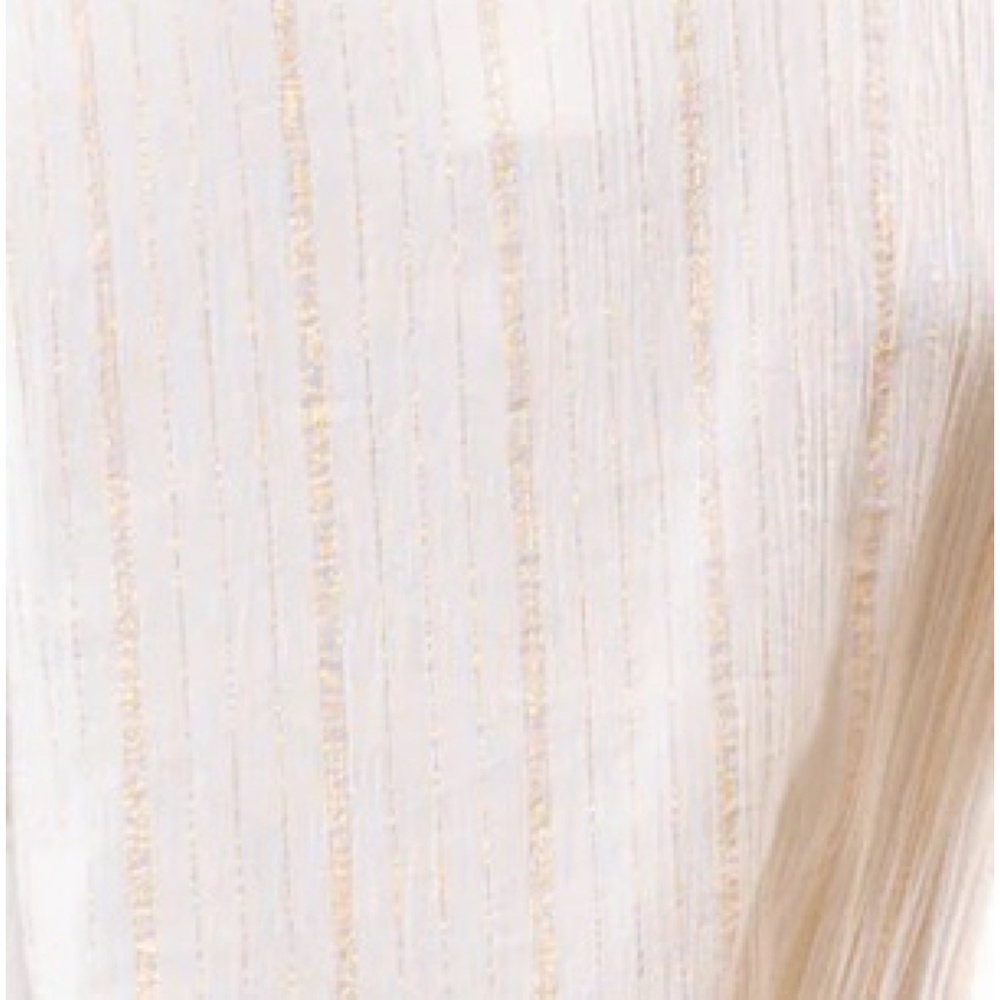 Liza Byrd Makayla White and Gold Cotton Gauze Tiered Dress NWT - Picture 3 of 3